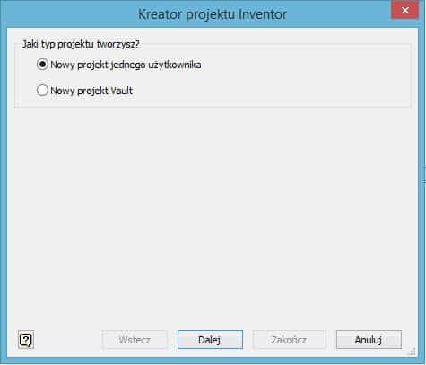 inventor nowy projekt
