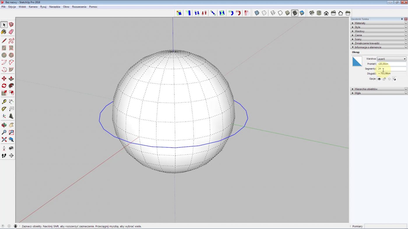 kula dokładność w programie sketchup. Jak sprawić aby kula była gładsz. 