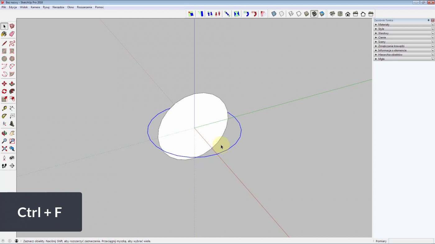 wyciaganiecie profilu kuli w sketchup 