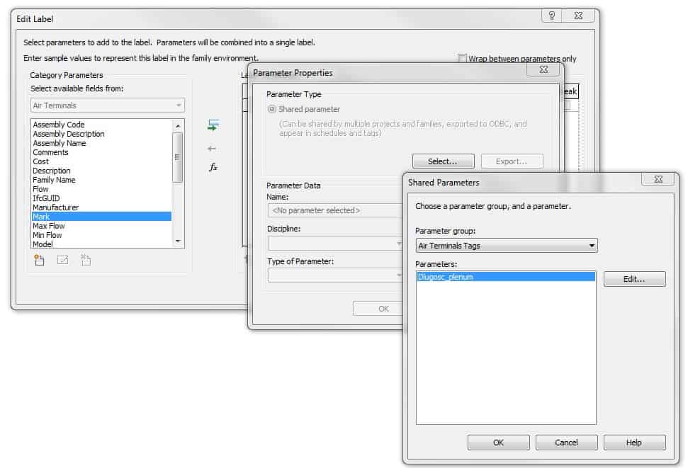 przypisanie parametru do etykiety