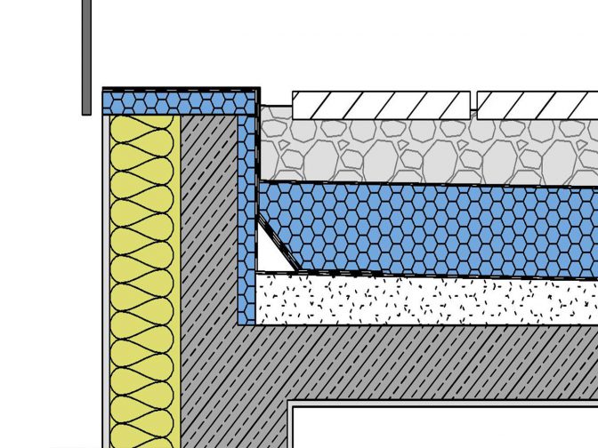 izolacja papa revit detal