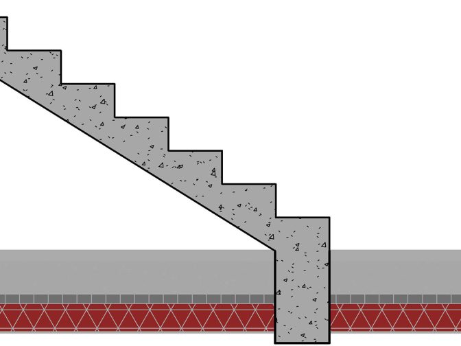 revit fundament pod schodami